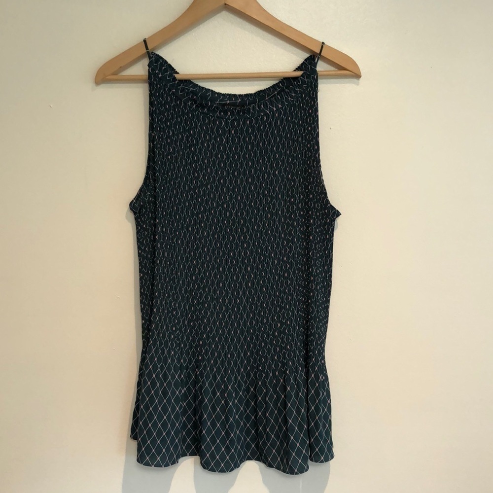 ANN Taylor Sleeveless blouse high neck halter green XL